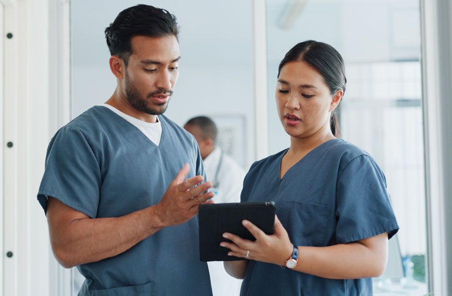 Image of two doctors talking